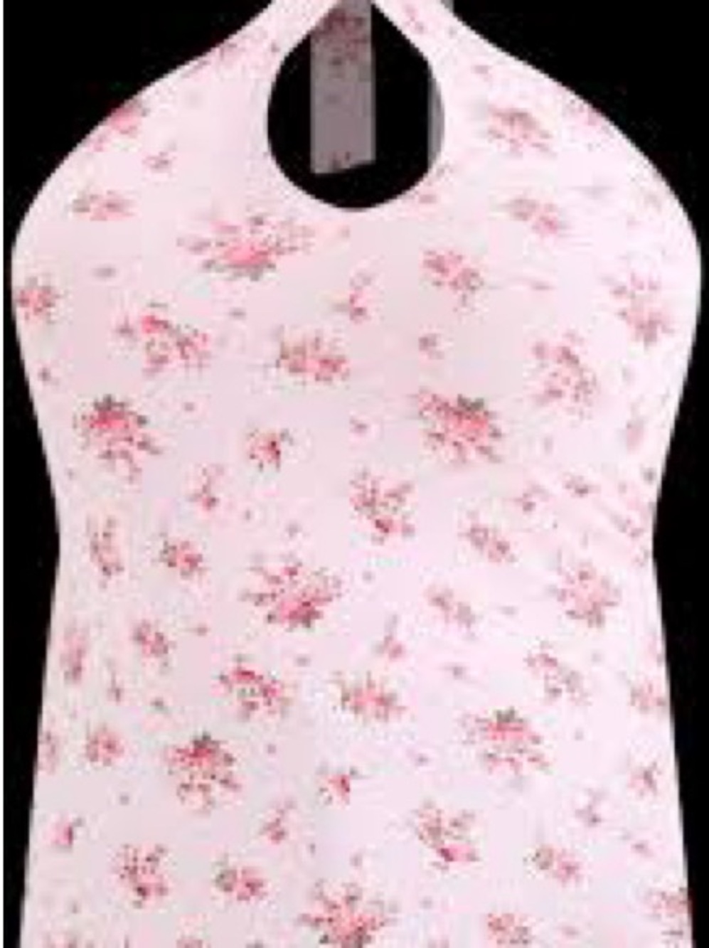 Pink Floral Halter Tank Top - Soft Spring Print
